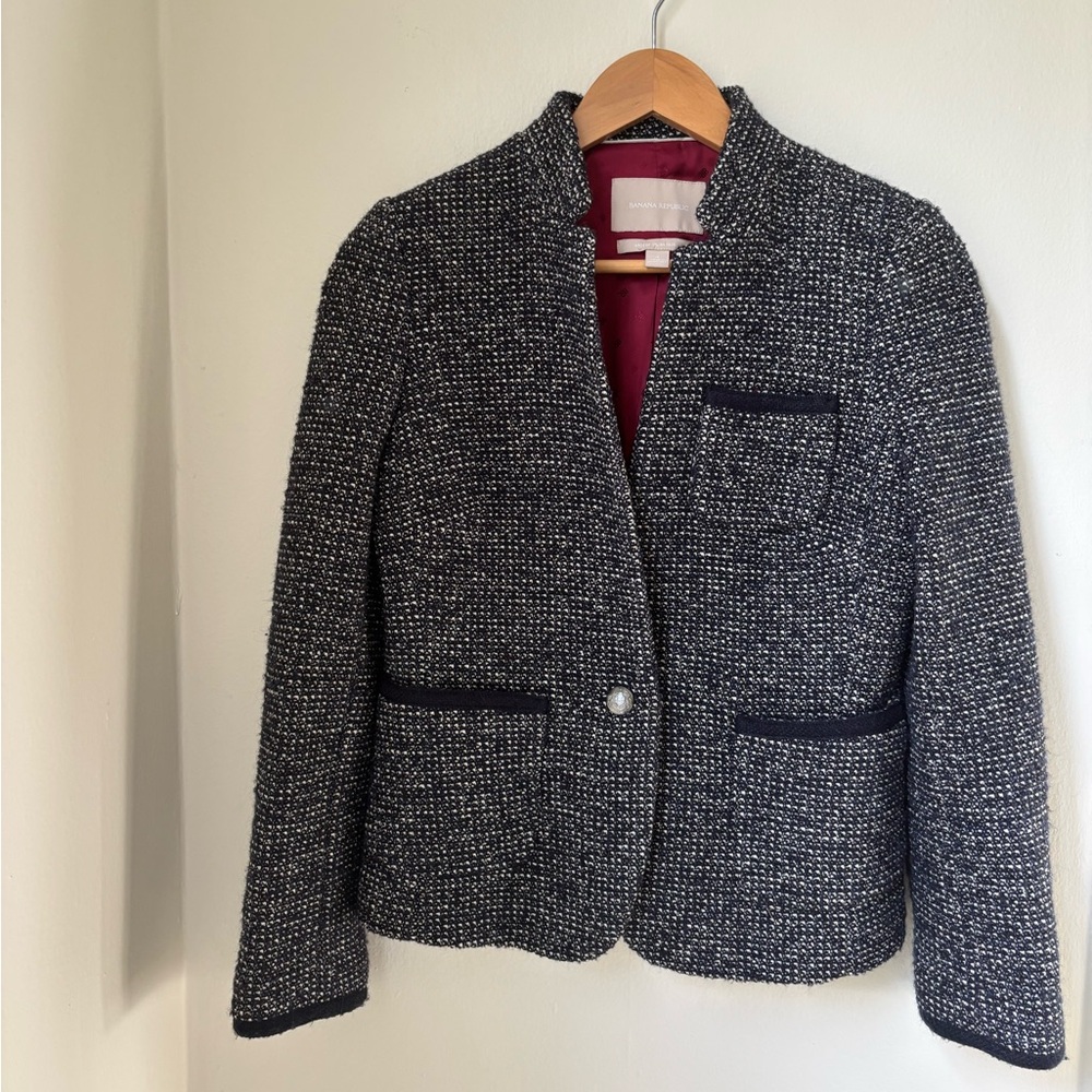 Banana Republic Women's Blue Tweed Jacket